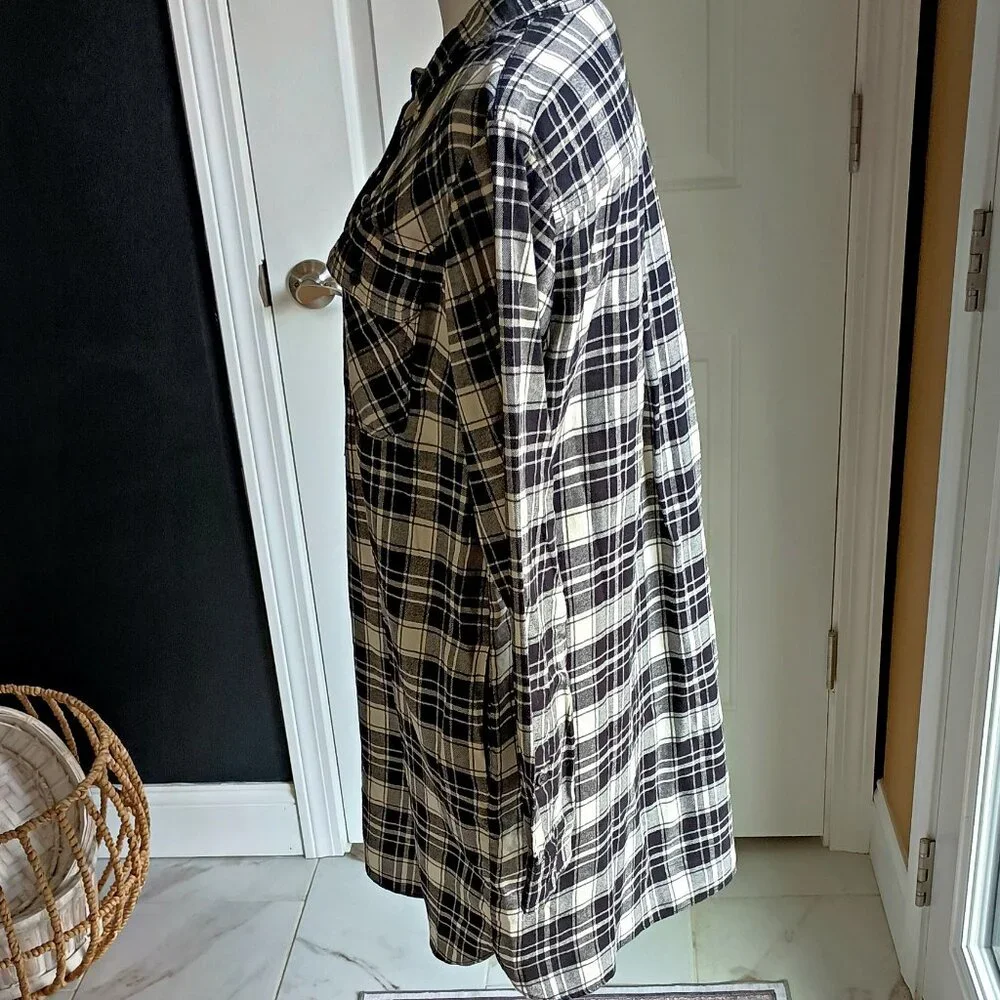 J CREW LIGHTWEIGHT BRUSHED FLANNEL SHIRT DRESS
